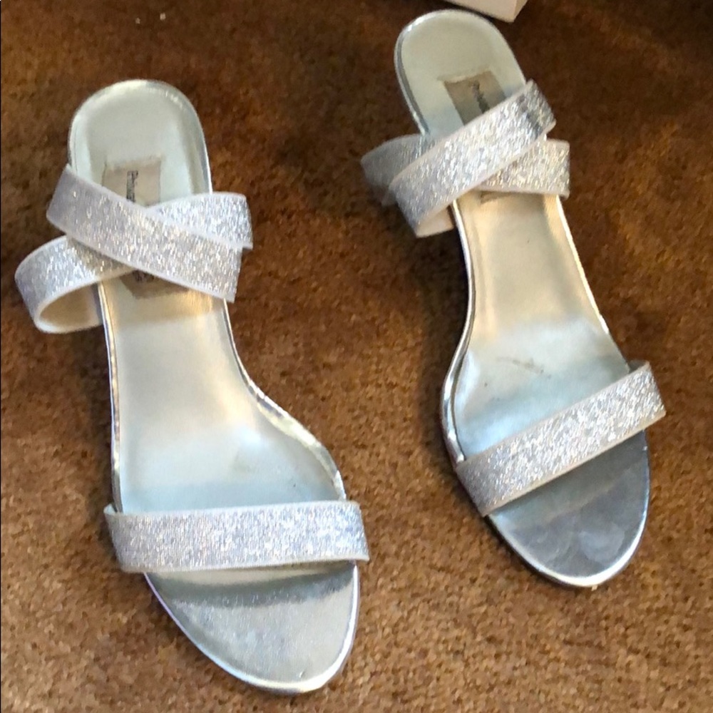 Sparkly silver heels